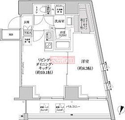 パークハビオ渋谷本町レジデンス 1LDKの間取図画像