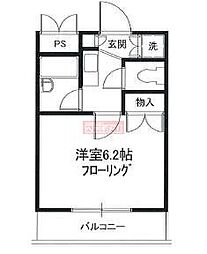 パストラルマンションM3 1Kの間取図画像