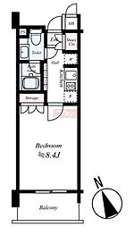 レックス海岸通りレジデンス 1Kの間取図画像