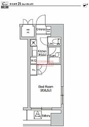 プライムアーバン大崎 1Kの間取図画像