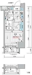 メインステージ三田アーバンスクエア 1Kの間取図画像