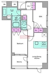 レジディア東麻布 1SLDKの間取図画像