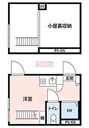 KULA不動前 ワンルームの間取図画像