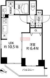 麻布十番レジデンス 1LDKの間取図画像