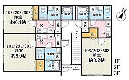 川越市稲荷町アパート 1Kの間取図画像