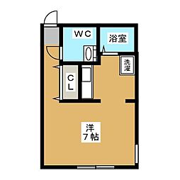 ZESTY神楽坂 ワンルームの間取図画像