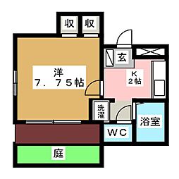 サンライズ牛込台 1Kの間取図画像