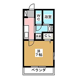 パルナシウス神楽坂 1Kの間取図画像