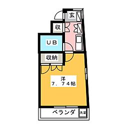 関口マンション 1Kの間取図画像