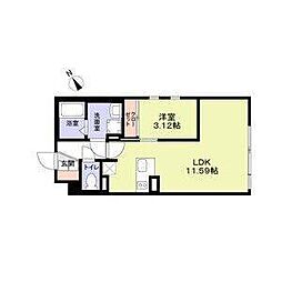 The Residence Ichigayadaimachi 1LDKの間取図画像