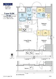 プラウドフラット四谷三丁目 2LDKの間取図画像