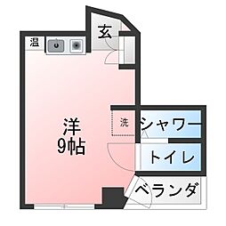 クレスト森本 ワンルームの間取図画像