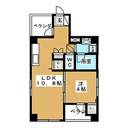 マ・メゾン小日向 1LDKの間取図画像