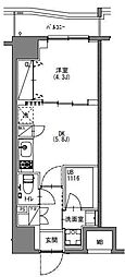 S-RESIDENCE新宿御苑 1DKの間取図画像