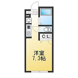 ハイランドコート神楽坂 ワンルームの間取図画像