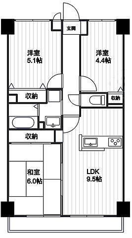 間取り ダイアモンドスクエア福生武蔵野台第一 4階/-