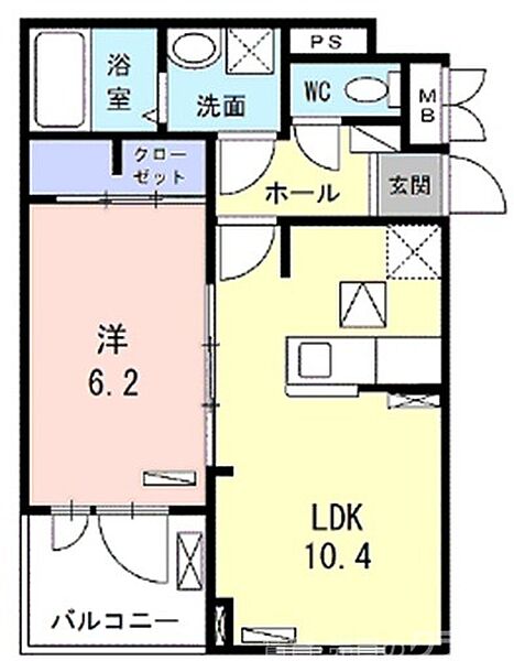 Heal court K.N. 201｜京都府京都市南区吉祥院西浦町(賃貸アパート1LDK・2階・40.14㎡)の写真 その2