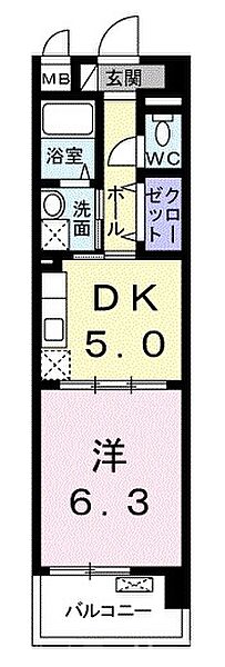 シカタシャンブレットI 609｜京都府京都市山科区西野小柳町(賃貸マンション1DK・6階・32.32㎡)の写真 その2