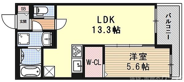 仮）新丸太町ハイツ 302｜京都府京都市左京区新丸太町(賃貸アパート1LDK・3階・45.56㎡)の写真 その2