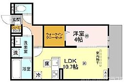 GRAMM佐野屋敷 1階1LDKの間取り