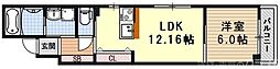 PEACE ＷELL四条 3階1LDKの間取り