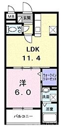 アーバンコート堀川西 1LDKの間取図画像