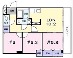 エルソレイユ 3LDKの間取図画像