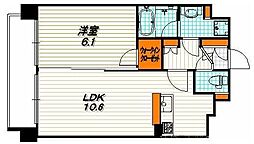 プレサンス京大前 1LDKの間取図画像