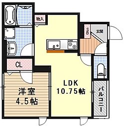 コージーフラット 1LDKの間取図画像