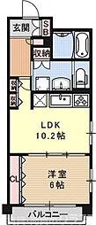 リーガル東本願寺前 1LDKの間取図画像