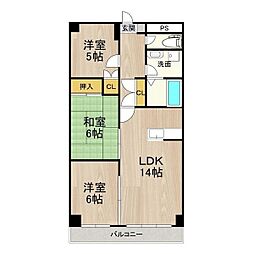 サウスビン 3LDKの間取図画像