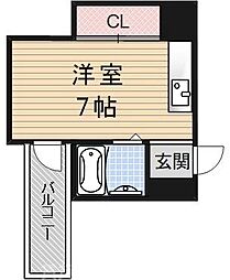 サンライズ宝ケ池 ワンルームの間取図画像