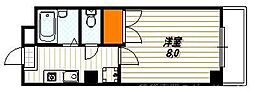 コモドエスペシオ勝山 1Kの間取図画像