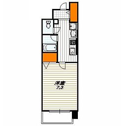 辻が花 1Kの間取図画像