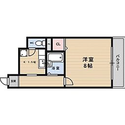 ベレビュー鴨川 1Kの間取図画像