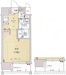 ベラジオ京都西院ウエストシティ2 1Kの間取図画像