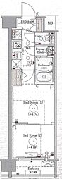 京都市上京区革堂前之町マンション 2Kの間取図画像