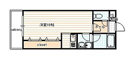 ヴァンヴェール35 ワンルームの間取図画像