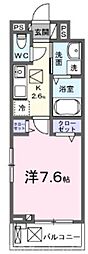 オーサム ヴィレッジ 京都桂 1Kの間取図画像
