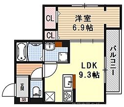 N'sCOURT 1LDKの間取図画像