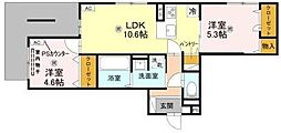 D-ROOM伏見駅前 2LDKの間取図画像