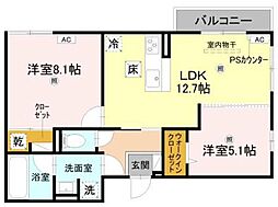 アレ・デ・フルール西向日駅前 北棟 2階