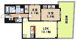 ドルフ聖護院 1SLDKの間取図画像