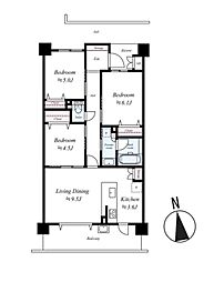 グラン・コート西京極2 3LDKの間取図画像