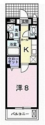 プラシード鳥羽1 1Kの間取図画像