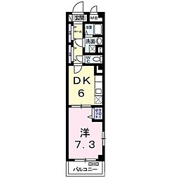 カランサ 1DKの間取図画像
