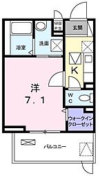 メゾンミント 1Kの間取図画像