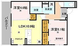 スペチアーレくいな橋 2LDKの間取図画像