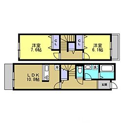 リージェント銀閣寺 2LDKの間取図画像