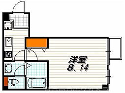 クオリカ紫竹 1Kの間取図画像